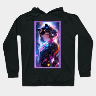 Anime Cute Cat Girl | Sci-Fi Manga Girl Anime Art Hoodie